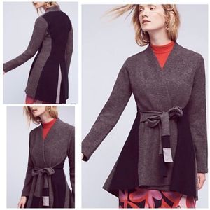 Anthropologie Rosie Neira Denisse Colorblock Wool Sweater Coat Size Medium